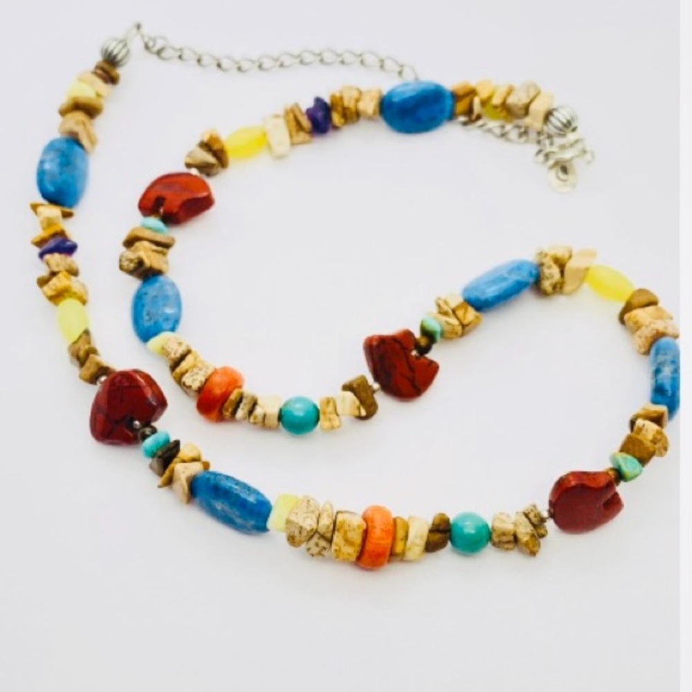 Carolyn Pollack Relios Gemstone and Bear Fettish Neclace